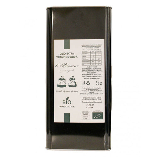 Olio Extra Vergine di Oliva Biologico 5 L  | Olio EVO Bio Naturale